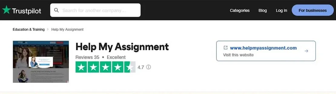 Help My Assignment Trustpilot Review